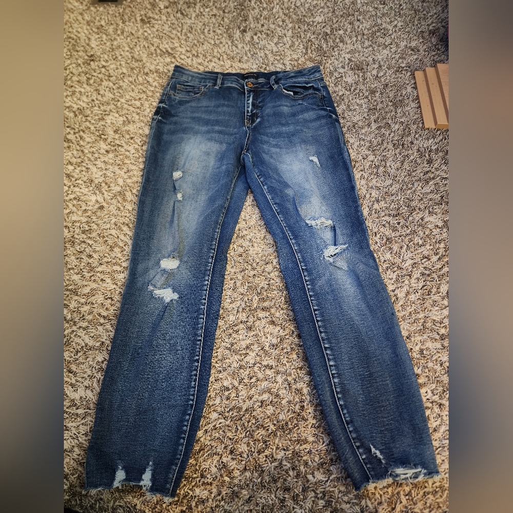 Distressed Blue Jeans